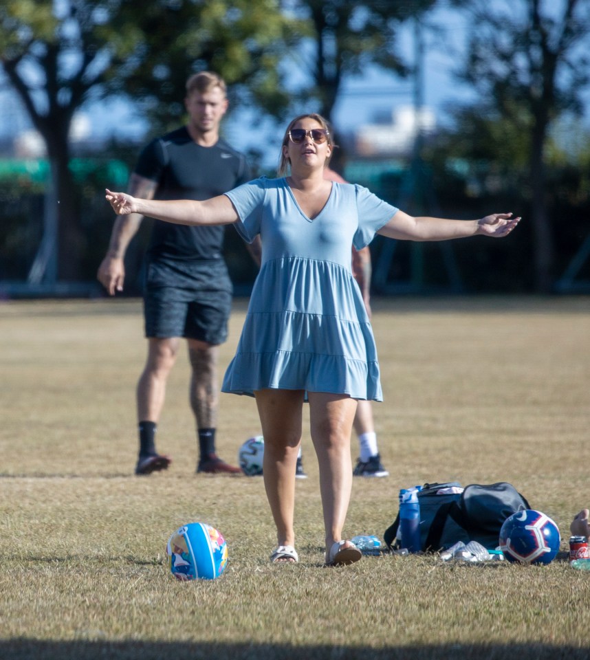 Jac showed off her football skills