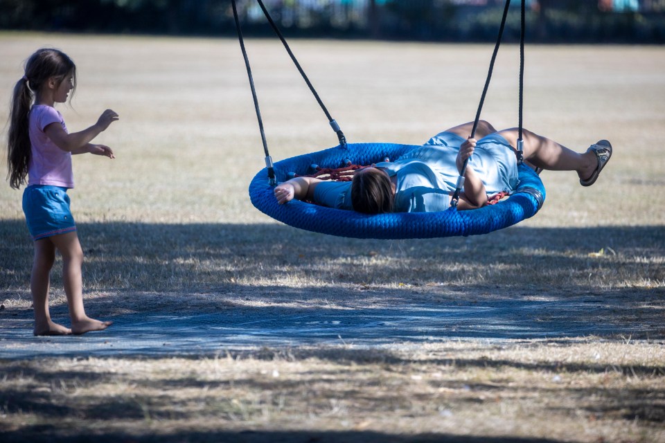 Jac took some time out on the swings