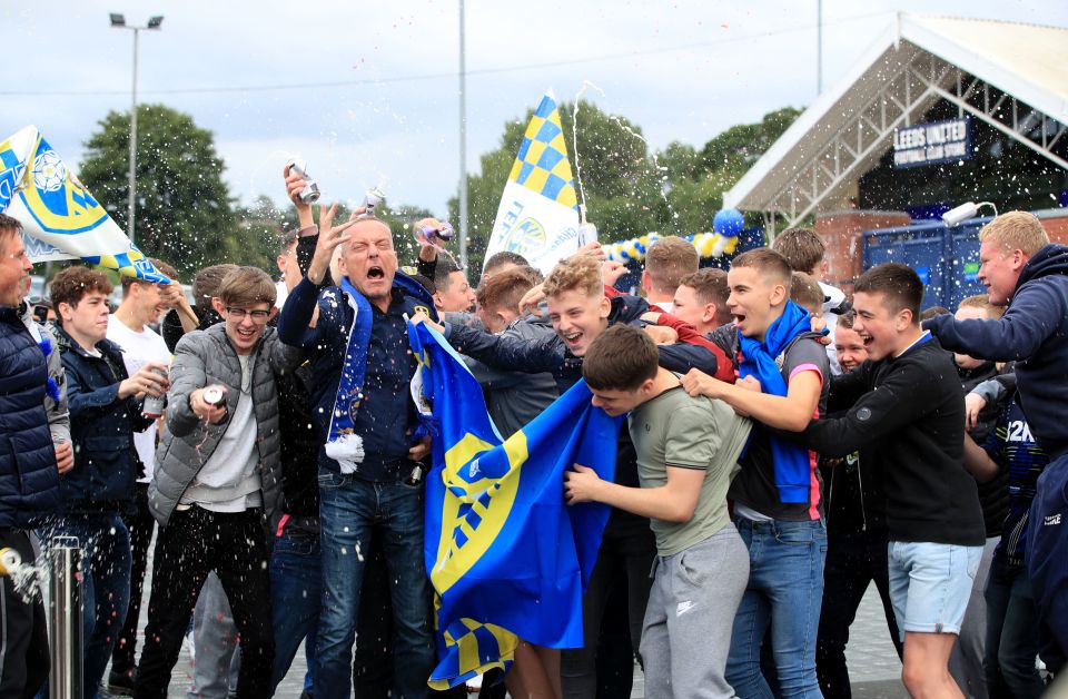 The drink was flowing as supporters gathered to celebrate promotion