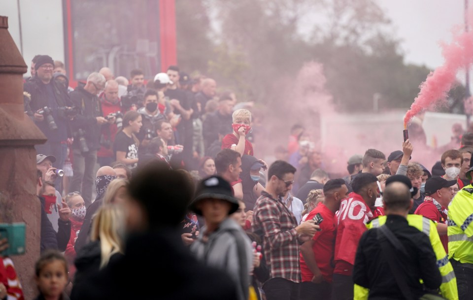 Liverpool fans packed in around the ground as their team played Chelsea