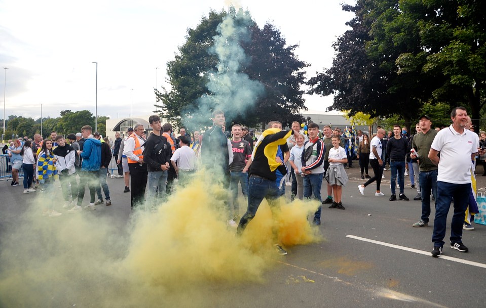 Leeds fans also ignored messages from cops urging people to celebrate at home