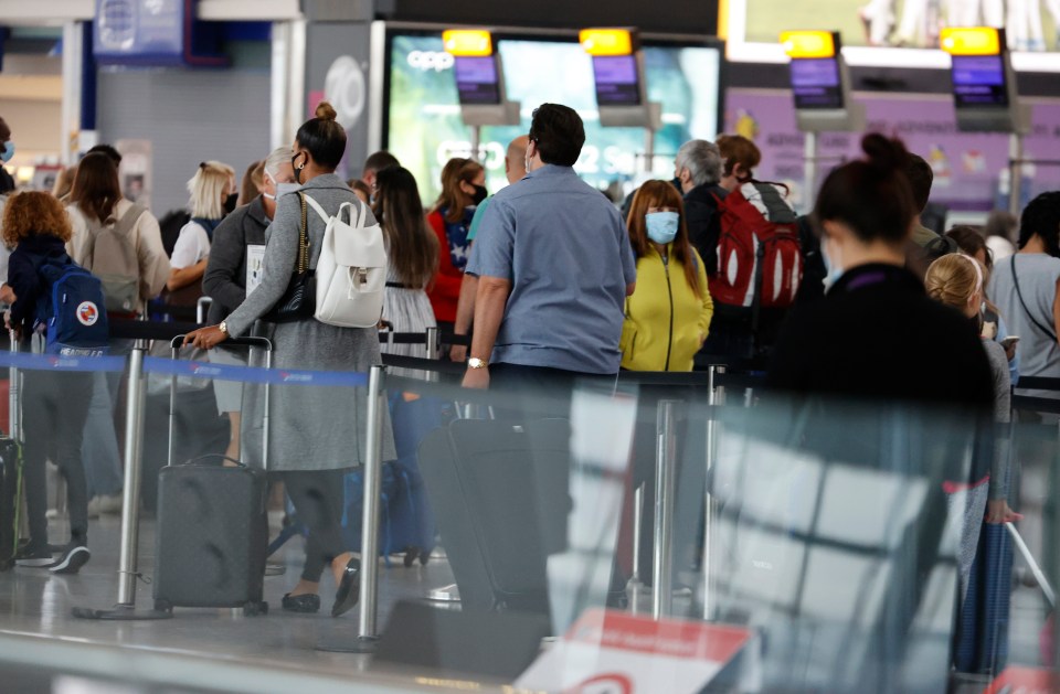 Arg was seen queuing up to check-in for his flight