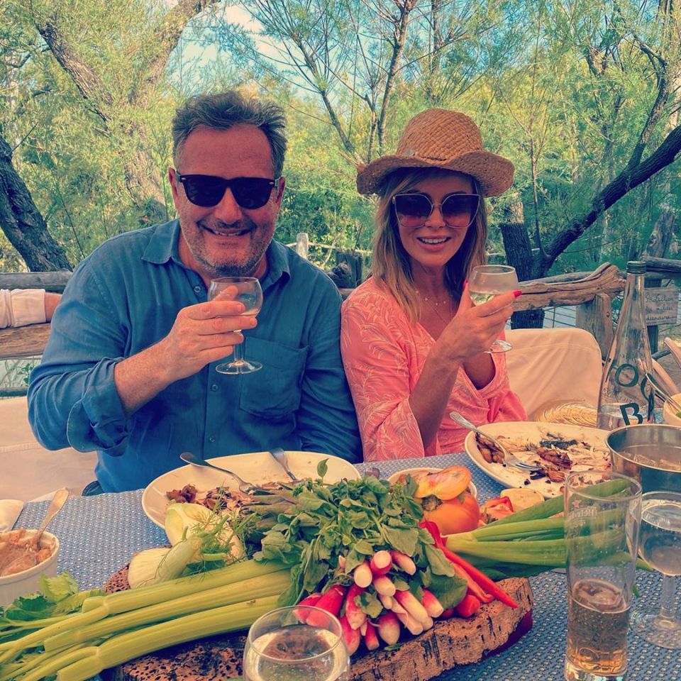 Amanda Holden and Piers Morgan got together for a boozy lunch in Saint Tropez