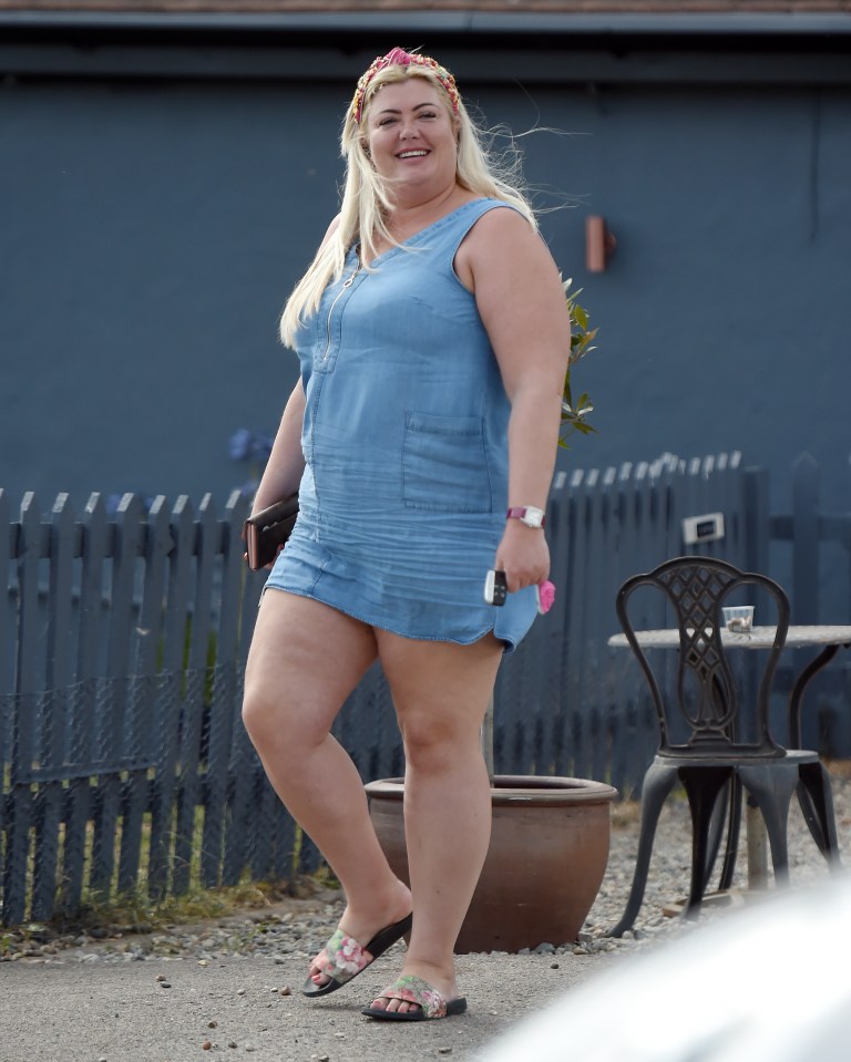 Gemma looked happy and relaxed as she enjoyed lunch with her family 