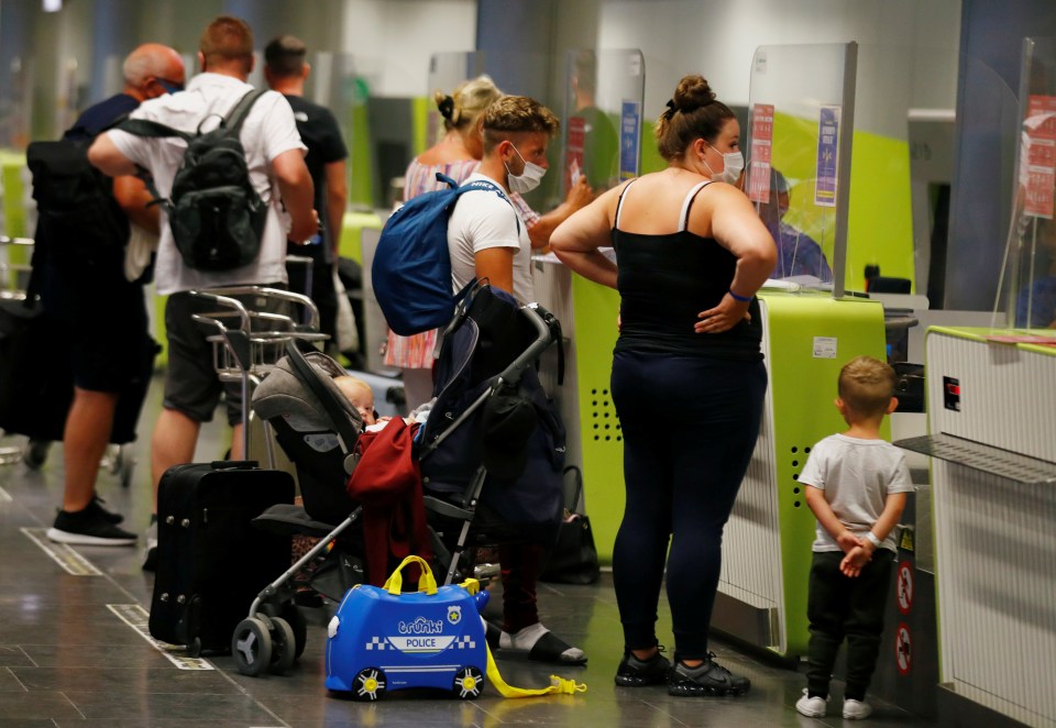 British tourists at Gran Canaria Airport waiting to return to the UK