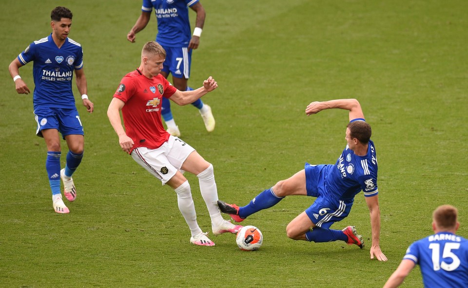 This was Jonny Evans' horror tackle on McTominay