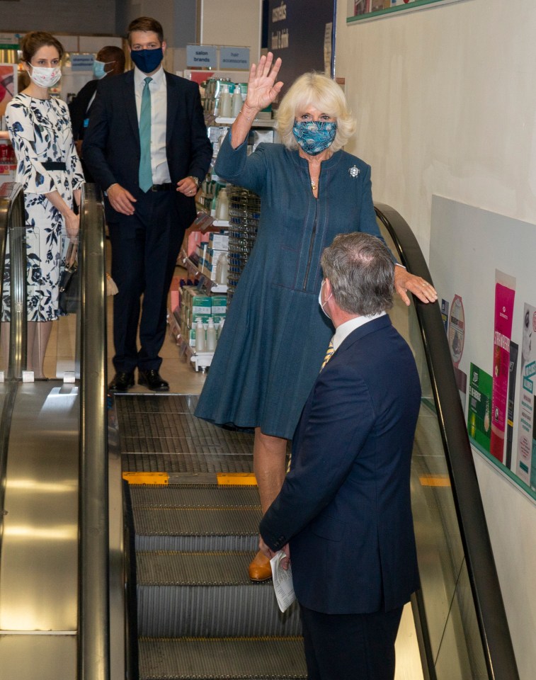 Camilla visited Boots shop staff – who arranged safe spaces for victims of domestic abuse during the pandemic