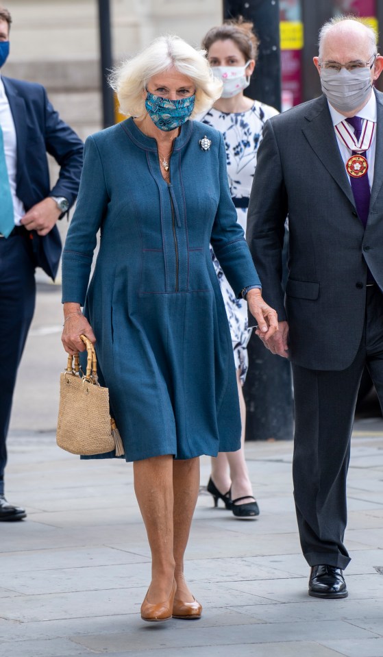 The Duchess of Cornwall complained about her mask, saying ‘I cannot speak through this’