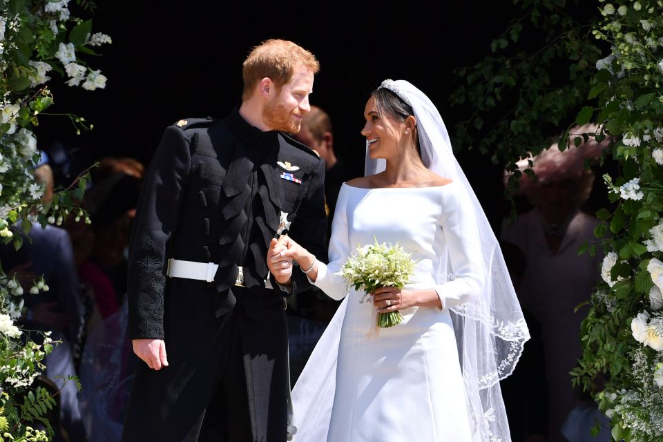 Prince Harry and Meghan Markle pictured on their wedding day in 2018