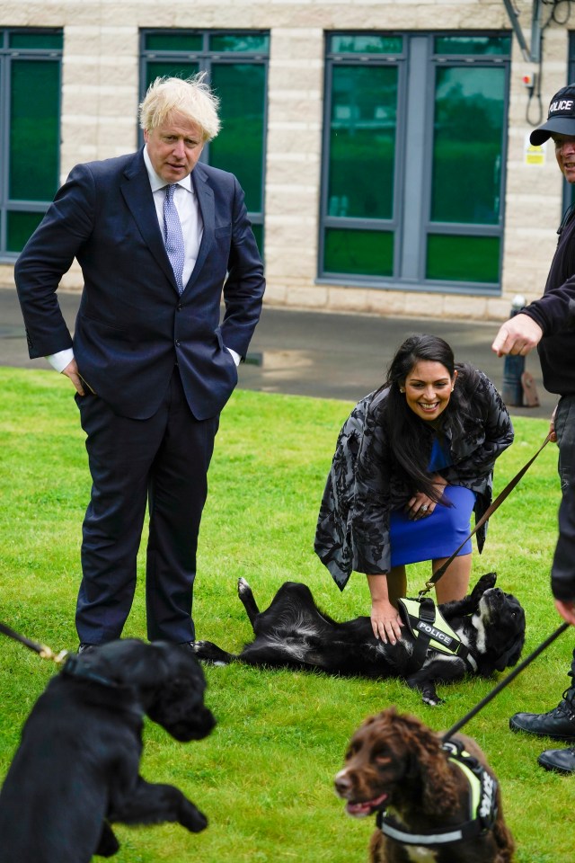 The PM and Priti Patel visited new police recruits today