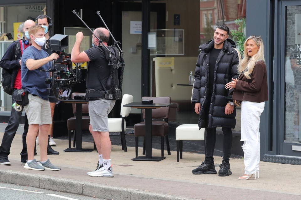 The Love Island couple were seen filming content for their new show