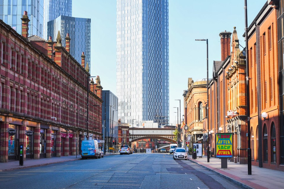 An empty street in Manchester after the new lockdown rules were announced