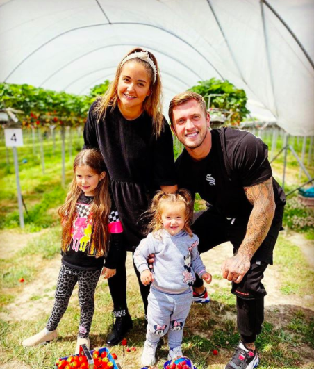 Jac, Dan, Ella and Mia strawberry picking