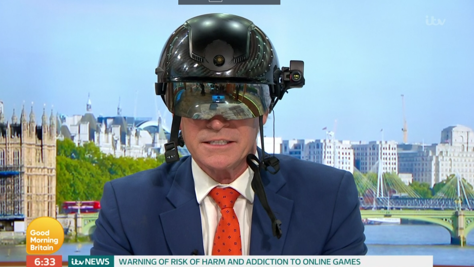 Good Morning Britain's Dr Hilary Jones stunned viewers when he wore a helmet that measures temperatures on air