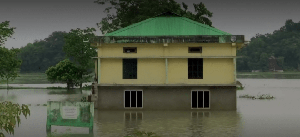 Flood waters are rising in Nepal and Assam