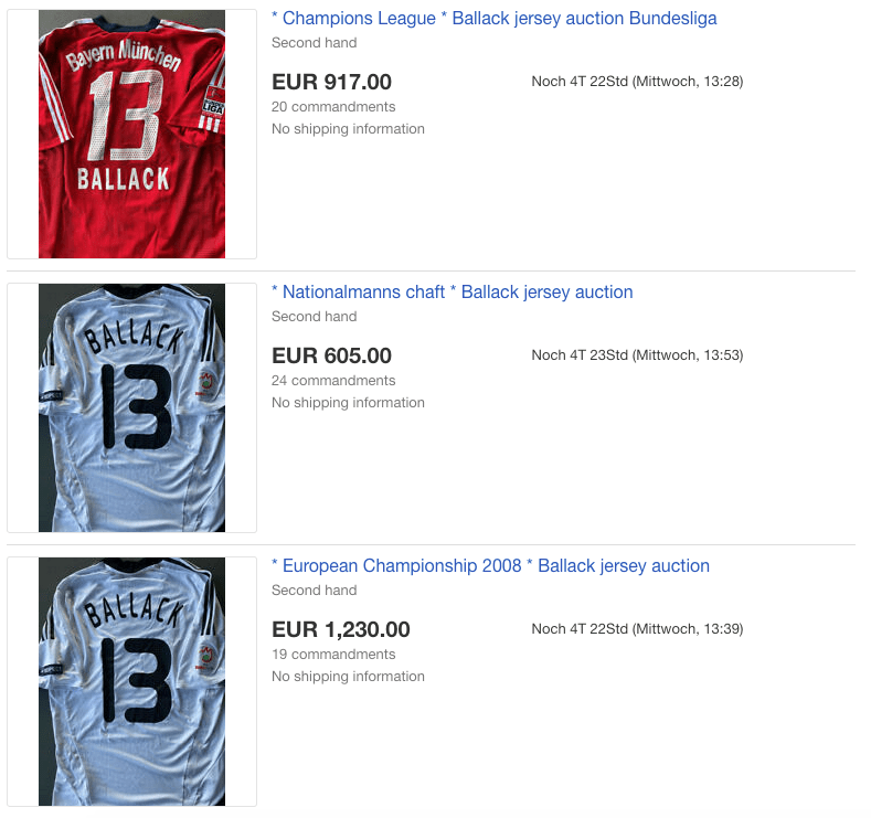 Michael Ballack is selling 40 of his old jerseys to raise money for his first club, Chemnitzer