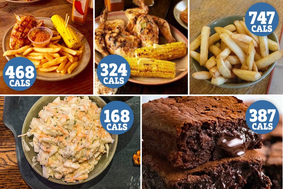 The calorie count for Nando's chicken mains is bumped up with large chips 