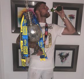 The Leeds skipper was up celebrating all night