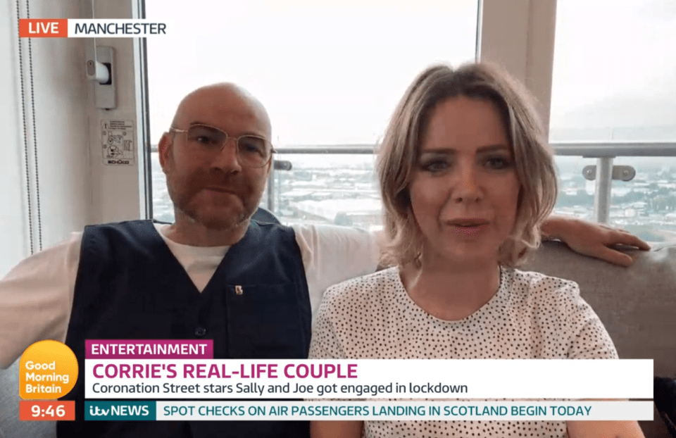 Joe appeared on GMB with his fiancée and co-star Sally Carman