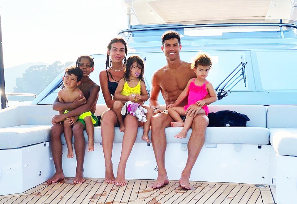 Ronaldo's family have been soaking up the sun after he won Serie A