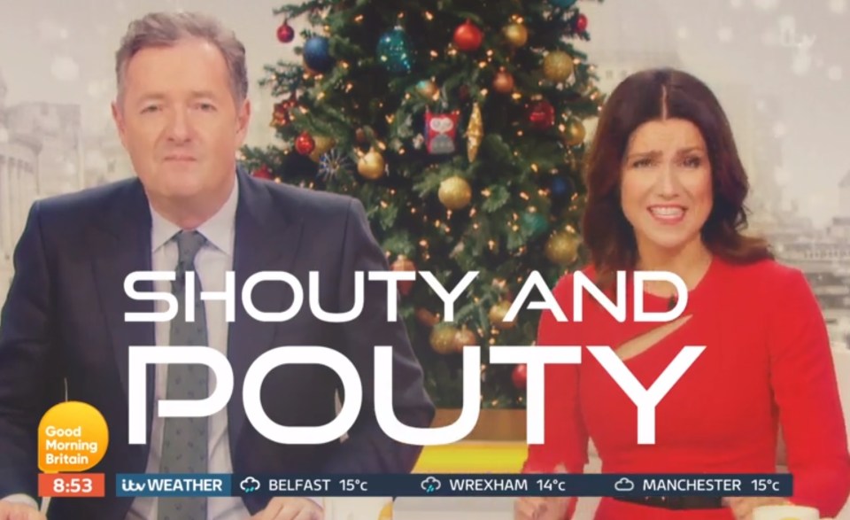 Piers Morgan and Susanna Reid played up to their Shouty and Pouty nickname as they signed off from GMB for the summer