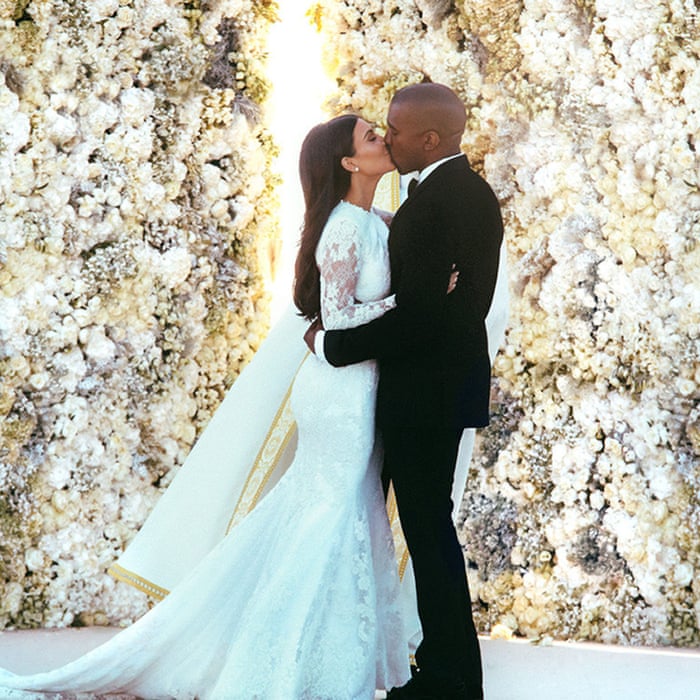 A picture of Kim and Kanye kissing during the ceremony became the most-liked Instagram photo of 2014