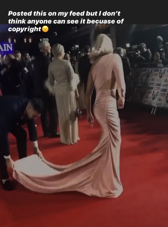 The sweet video started with Tommy fixing Molly's dress on a red carpet