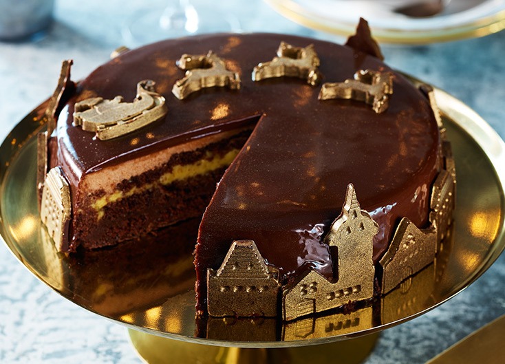 The choclate orange gateau is one of several puddings on Asda's Christmas 2020 menu