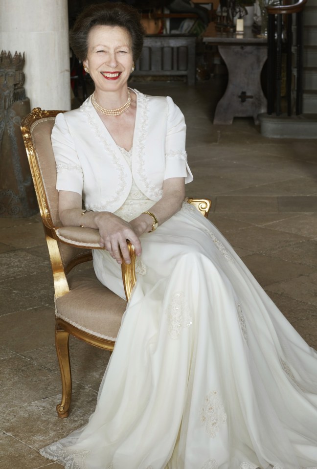 Princess Anne poses for a portrait at her home for her 70th birthday for celebrated photographer John Swannell