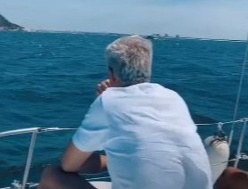 Jose Mourinho was seen looking at to sea on his daughter's Instagram clip