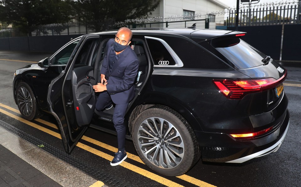 The Brazilian forward was snapped getting out of a club Audi upon arrival