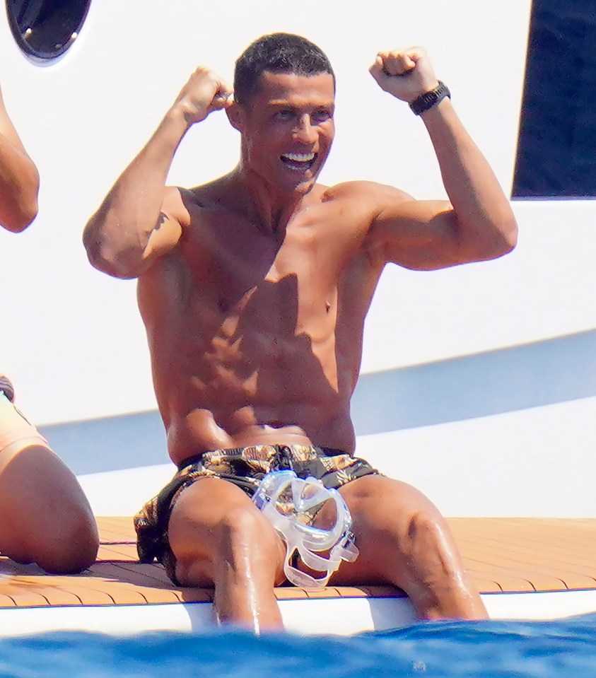 Cristiano Ronaldo didn't have a care in the world while enjoying his yacht break