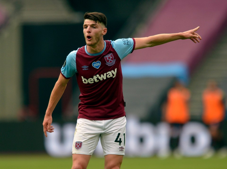 Declan Rice is valued at over £80m by West Ham