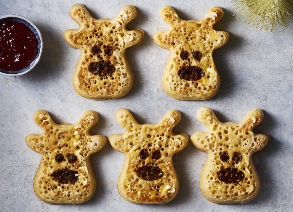 Add jam to give Asda's reindeer crumpets a red nose