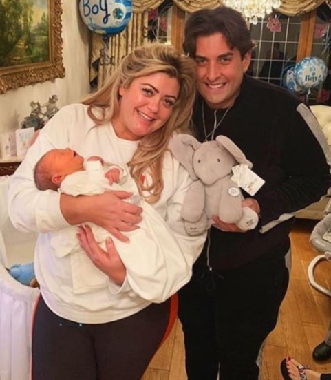 Gemma and Arg with Elliott Wright's baby Sadie early last year