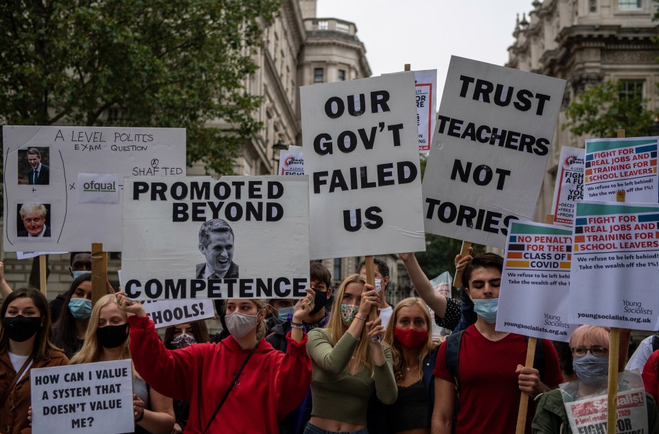 Furious students protest after a chaotic results day