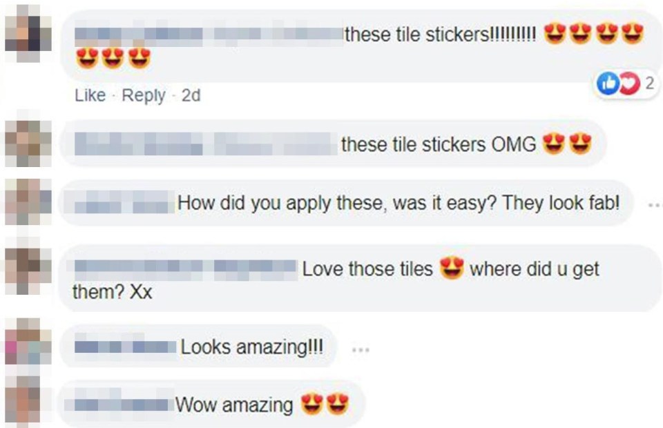 People were desperate to snap up the tile stickers themselves