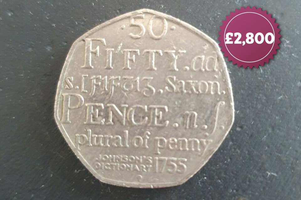 The 50p was minted in 2005 to mark 250 years since the publication of Samuel Johnson's dictionary