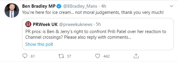 Conservative MP for Mansfield, Ben Bradley, told Ben & Jerry’s to stick to ice cream making