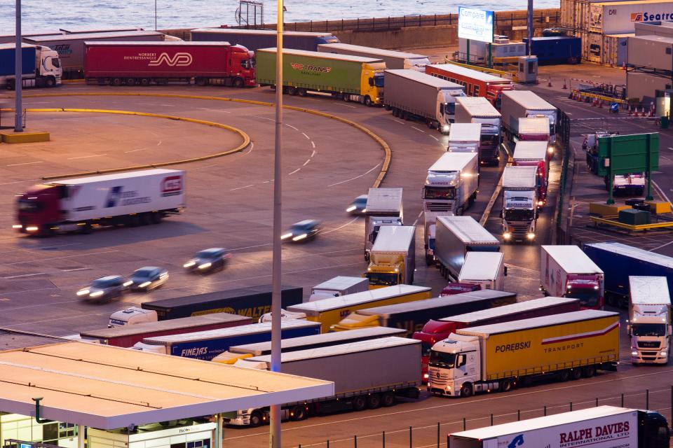 Flow between Dover and Calais could go down 45 per cent, triggering long queues of HGVs in Kent