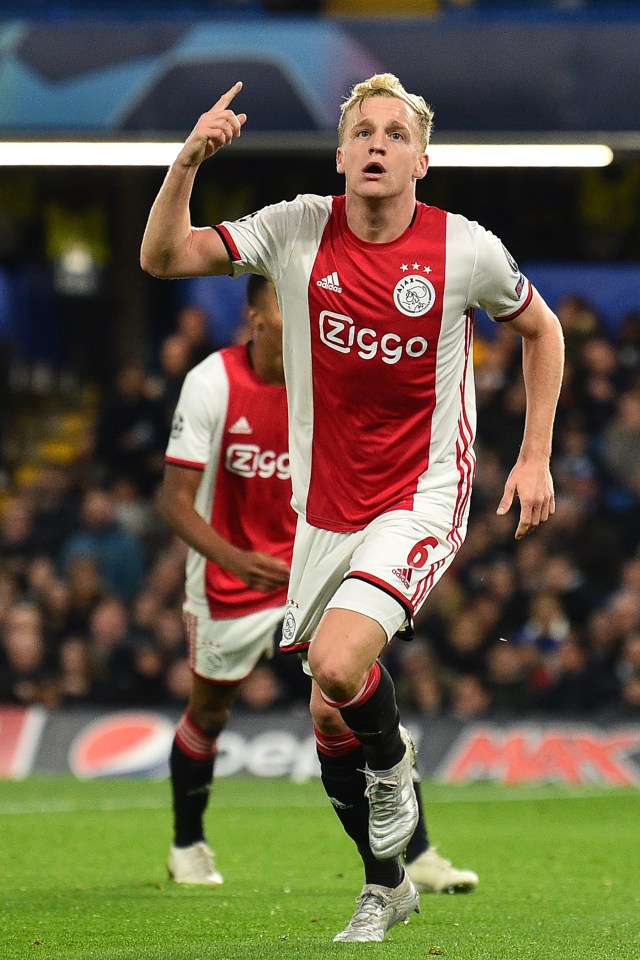 Manchester United are also linked with a transfer for Ajax star Donny van de Beek