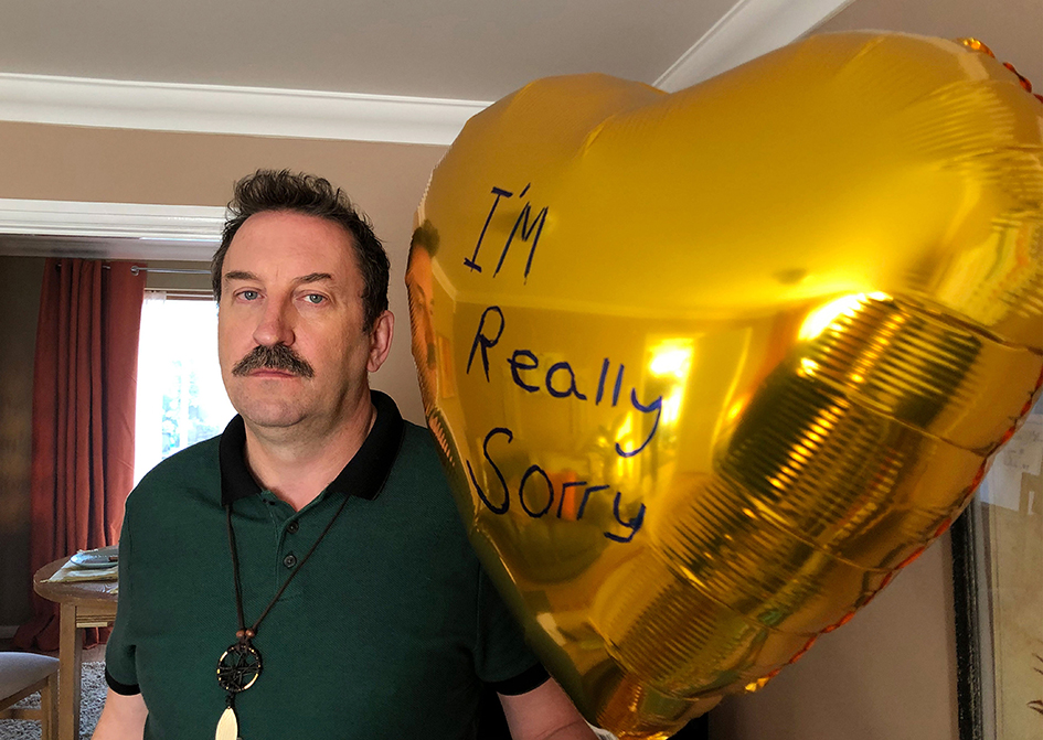 Lee Mack dons a mustache for the show