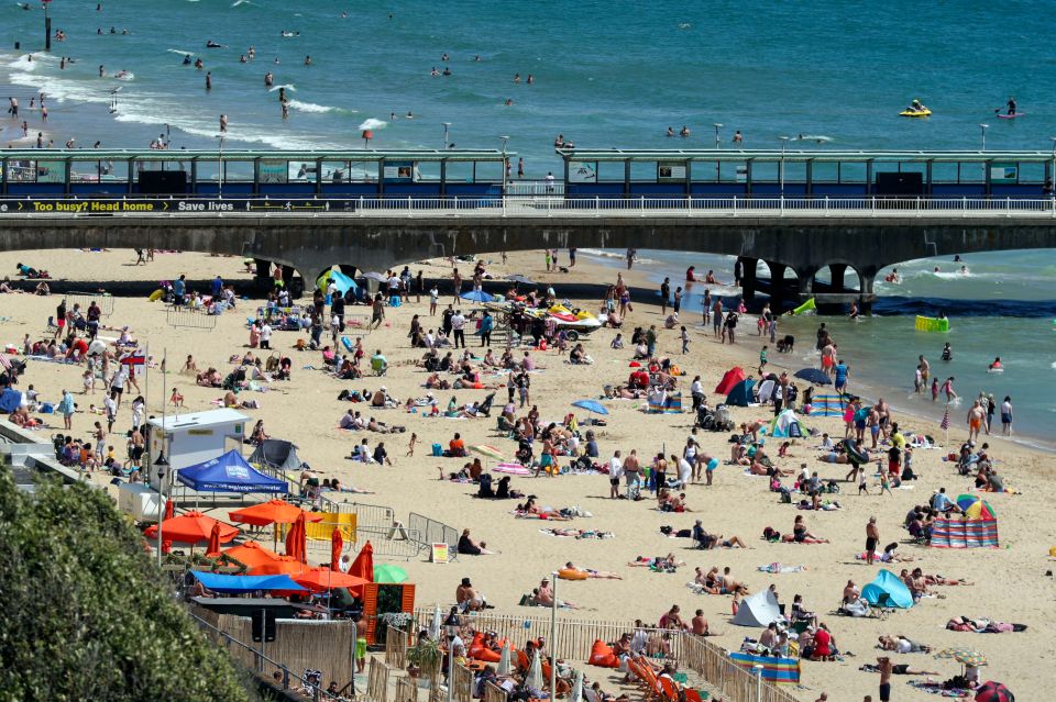 Bournemouth beach was heaving again this weekend