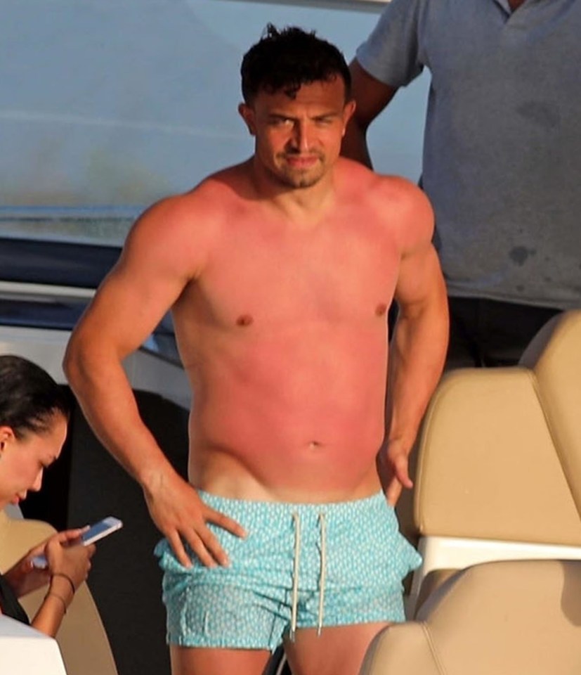 Liverpool forward Xherdan Shaqiri showed off his sunburn while on holiday