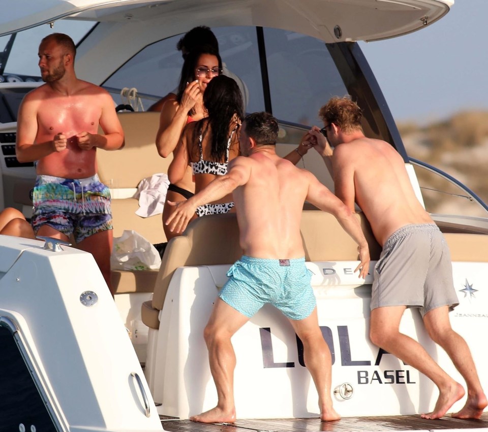 One of Shaqiri's friend on the yacht also appeared to have forgotten to apply sun cream