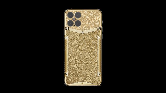 The golden iPhone is said to have a Russian style engraving on the back