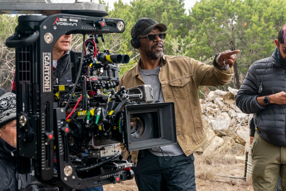 Lennie James – who plays Morgan – was pictured behind the camera, possibly directing an episode