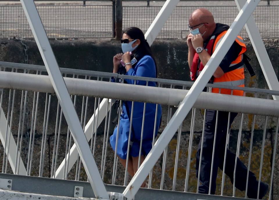 Priti Patel at Dover this morning