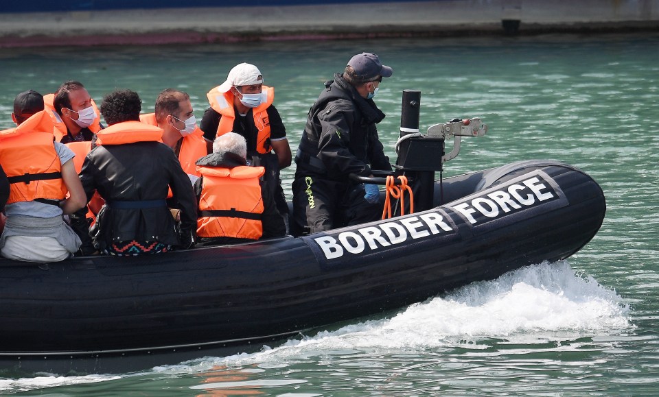 Border Force vessels carried the migrants to shore in Kent