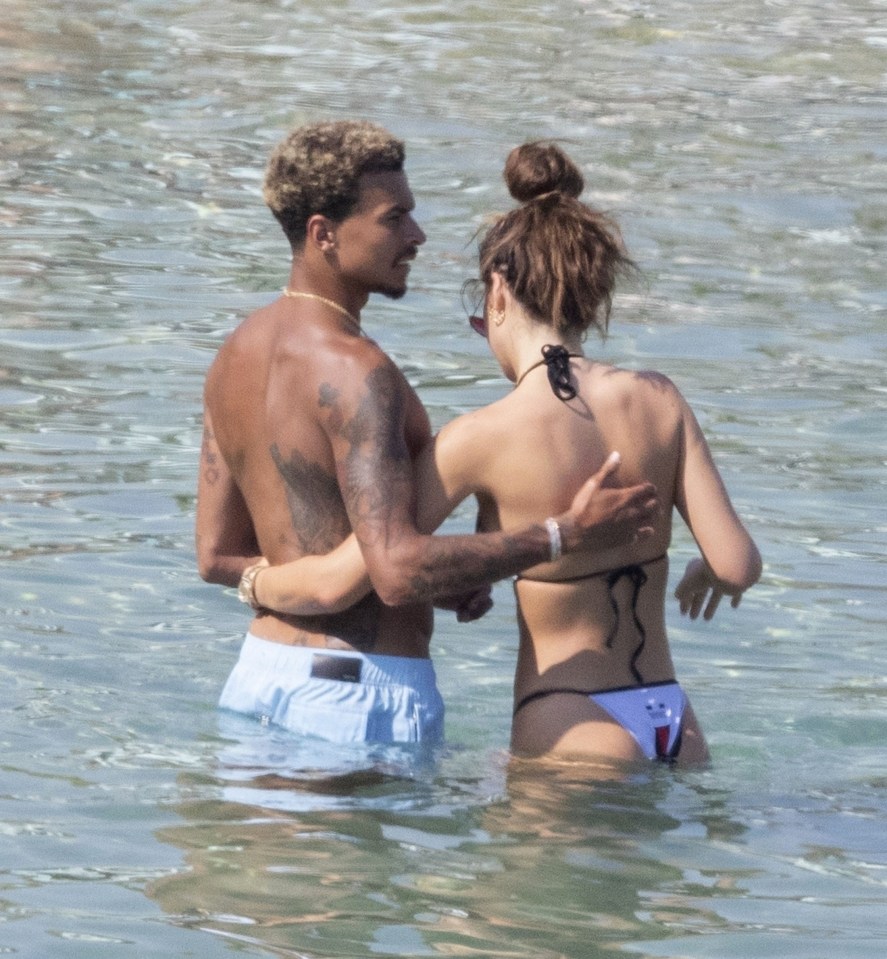 Dele and Ruby shared a hug while in the ocean